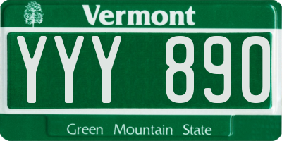 VT license plate YYY890