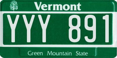 VT license plate YYY891
