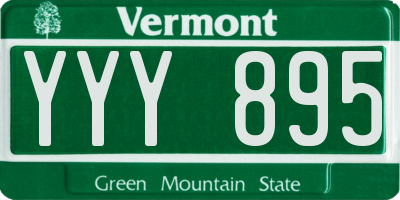 VT license plate YYY895