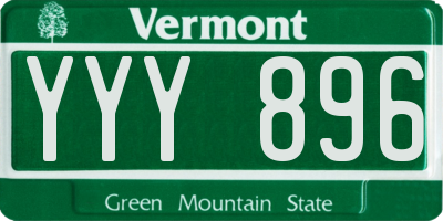 VT license plate YYY896