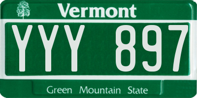 VT license plate YYY897