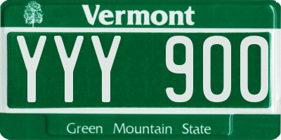 VT license plate YYY900