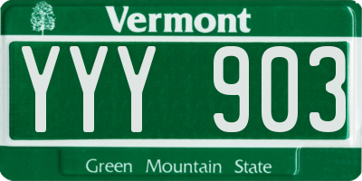 VT license plate YYY903