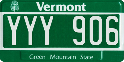 VT license plate YYY906