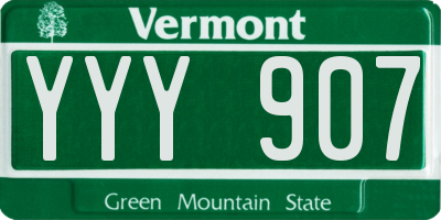 VT license plate YYY907