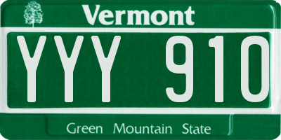 VT license plate YYY910
