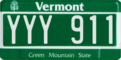 VT license plate YYY911