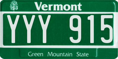 VT license plate YYY915
