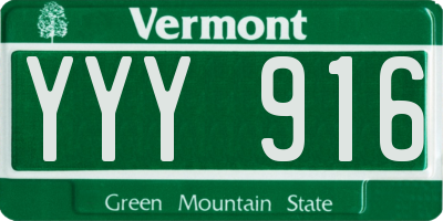 VT license plate YYY916