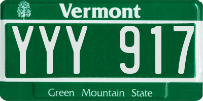 VT license plate YYY917