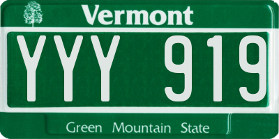 VT license plate YYY919