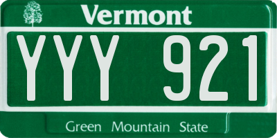 VT license plate YYY921