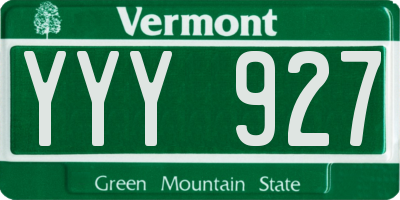 VT license plate YYY927