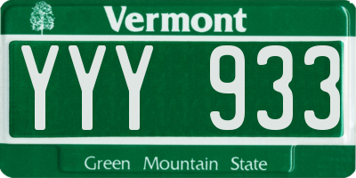 VT license plate YYY933