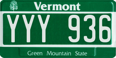 VT license plate YYY936