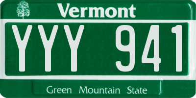 VT license plate YYY941