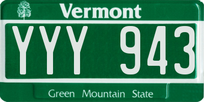 VT license plate YYY943