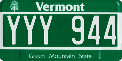 VT license plate YYY944