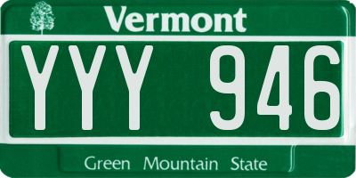 VT license plate YYY946