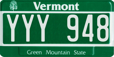 VT license plate YYY948