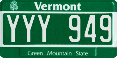 VT license plate YYY949