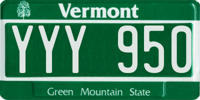 VT license plate YYY950