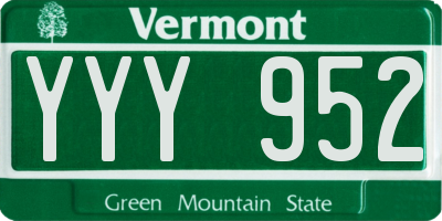 VT license plate YYY952