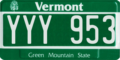 VT license plate YYY953