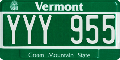 VT license plate YYY955