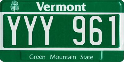 VT license plate YYY961