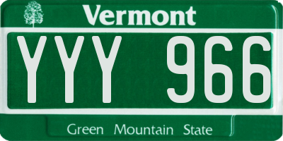 VT license plate YYY966
