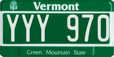 VT license plate YYY970