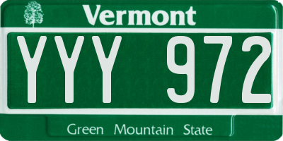 VT license plate YYY972