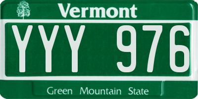 VT license plate YYY976