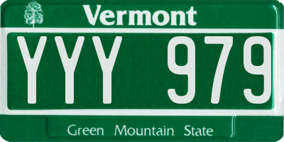 VT license plate YYY979