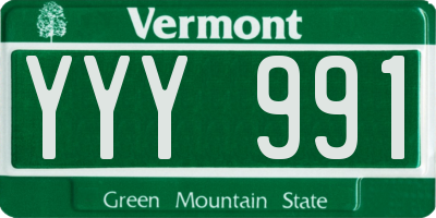 VT license plate YYY991