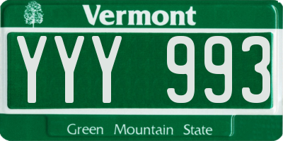 VT license plate YYY993