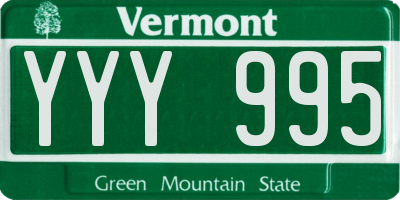VT license plate YYY995