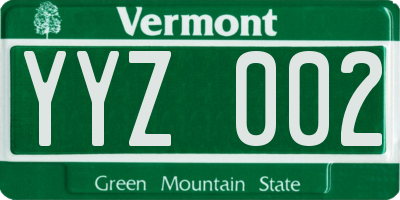 VT license plate YYZ002