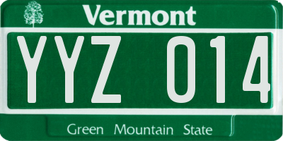 VT license plate YYZ014