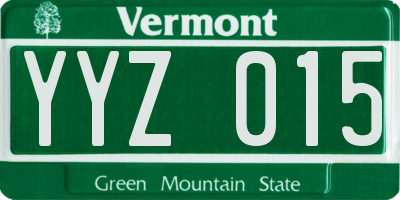VT license plate YYZ015