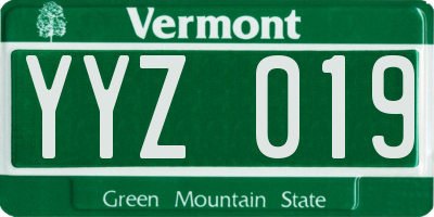 VT license plate YYZ019