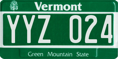 VT license plate YYZ024
