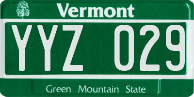 VT license plate YYZ029