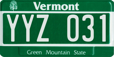 VT license plate YYZ031
