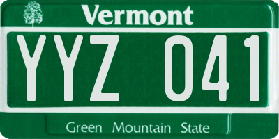 VT license plate YYZ041