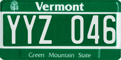 VT license plate YYZ046