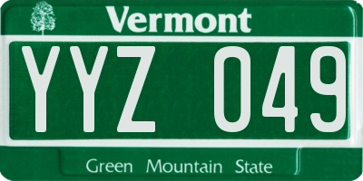 VT license plate YYZ049