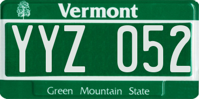 VT license plate YYZ052