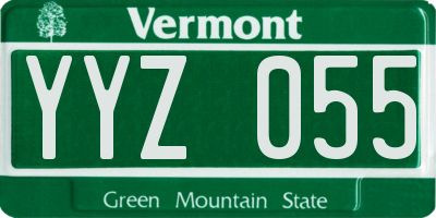 VT license plate YYZ055